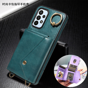 a52 case适用三星a22手機殼a23卡套samsung a73 5G可放卡片A32斜挎a14长挂绳A13保护a05s皮套galaxya72 cover