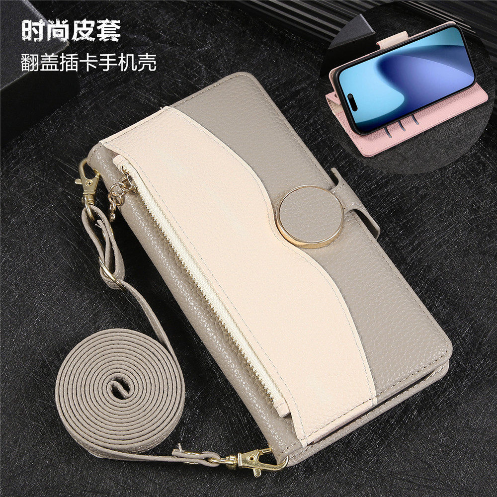 适用小米15tpro手机壳卡包xiaomi14t pro case翻盖插卡mi13tpro放咭手機殼斜挎背带xiomi15T电话壳full cover