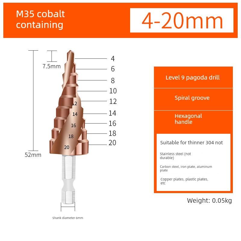 德国进口宝塔式阶梯钻头多功能金属开孔器超硬钢钻孔不锈钢扩孔