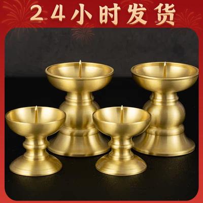 纯铜烛台摆件家用蜡烛台座铜蜡台坐高档一对大号香炉一套佛具用品