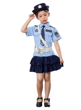儿童警服夏季学生警察服交警服装