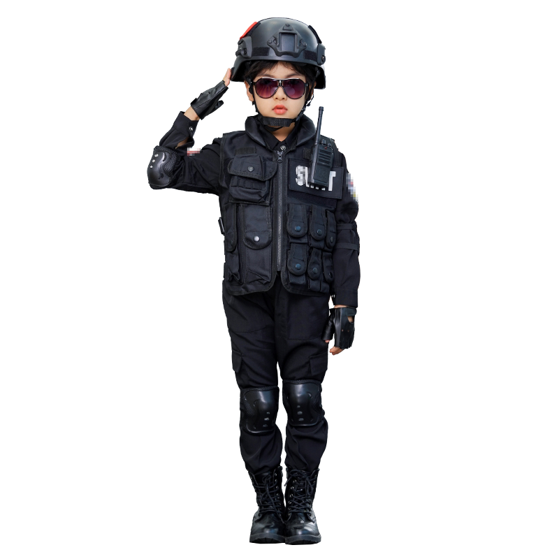 儿童警察服表演服特警服