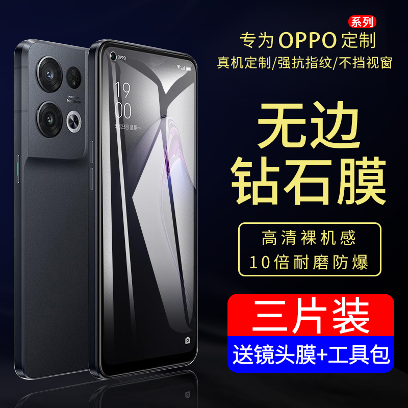 适用opporeno8手机高清钢化膜