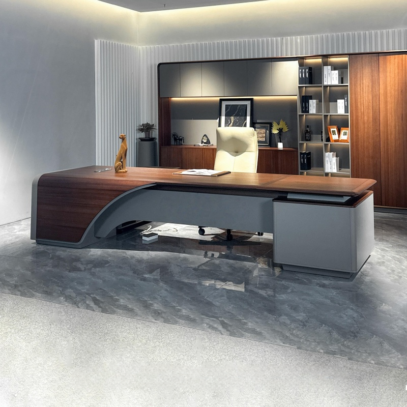 新中式老板桌大班台董事长带侧桌轻奢高级感北美黑胡桃木办公桌椅,商业/办公家具,大班台/主管桌,淘宝优惠券,粉丝福利购,淘宝优惠卷