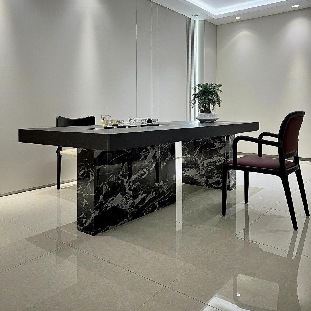 现代轻奢实木茶桌椅设计师款