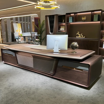 新中式北美黑胡桃木老板桌