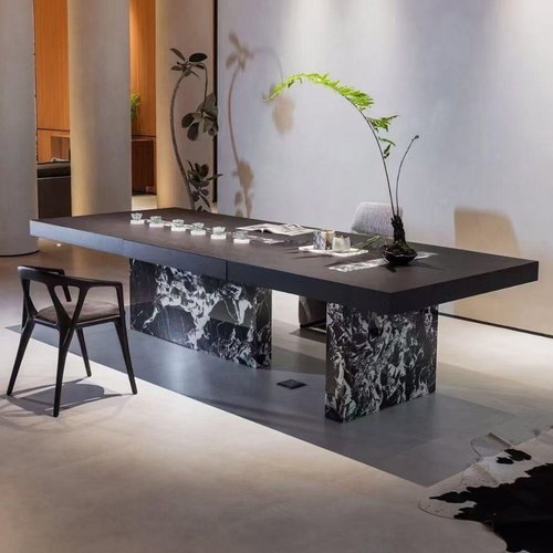 意式极简实木茶桌椅组合