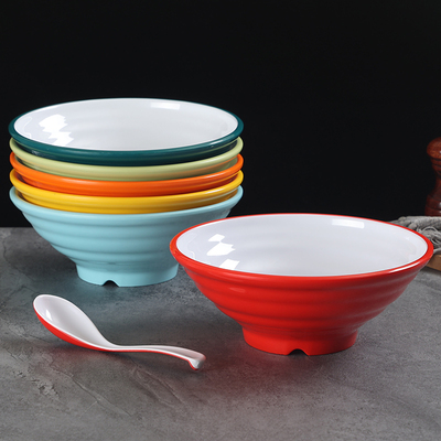 密胺螺纹面碗面馆专用麻辣烫重庆小面碗商用汤粉拌面碗牛肉板面碗