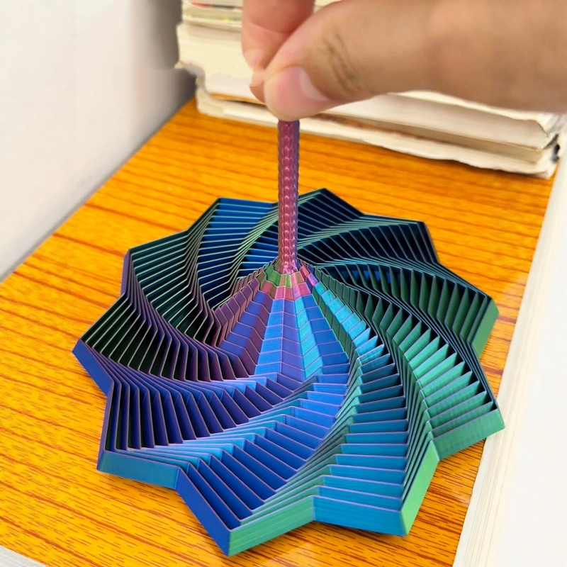3D打印多边形视错觉儿童益智玩具立体桌面摆件夜光解压螺旋萝卜塔