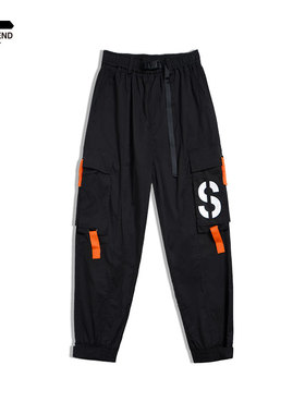 意大利SUBTREND新款潮酷字母印花黑色休闲长裤S2SU03019