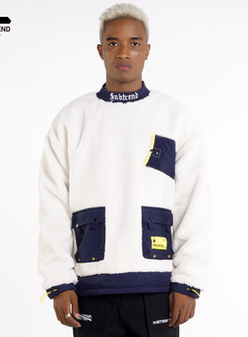 「断码福利」3M新雪丽拼接羊羔绒白色时尚潮流秋冬保暖外套