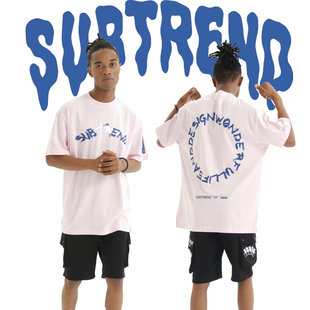 SUBTREND潮牌美式复古短裤男女同款黑色重磅卫裤短裤