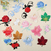 花朵刺绣枫叶布贴衣服补丁贴绣花贴diy小号t恤贴花百搭补破洞补贴