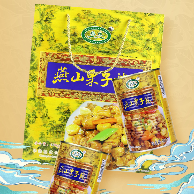 承德特产格林燕山栗子鸡罐头鸡肉即食肉营养美味隆化县溜达鸡食品