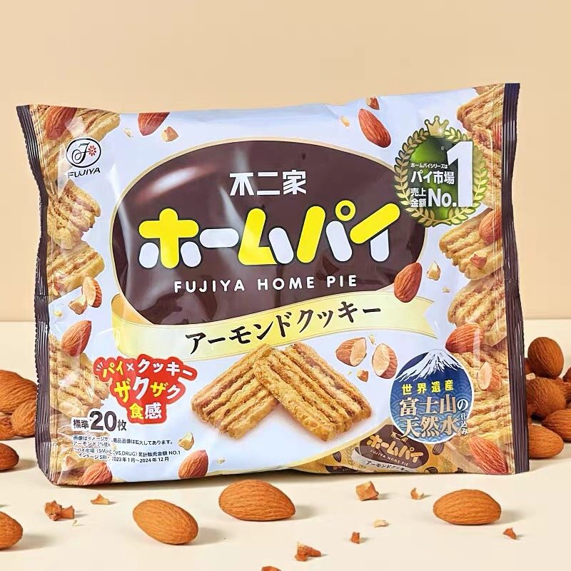 日本进口不二家黄油扁桃仁味千层酥饼干曲奇网红休闲零食小吃20枚