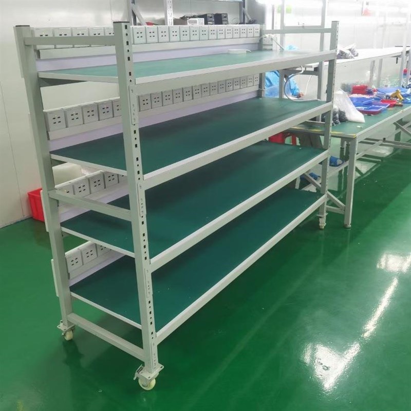 老化架测试架防静电移动货架电源角铁车间实验室带轮置物架周转车