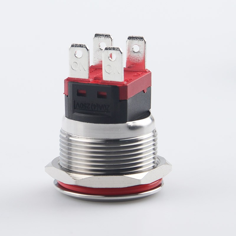 金属按钮开关15A20A大电流电源按键22mm自锁式自复位带灯防水