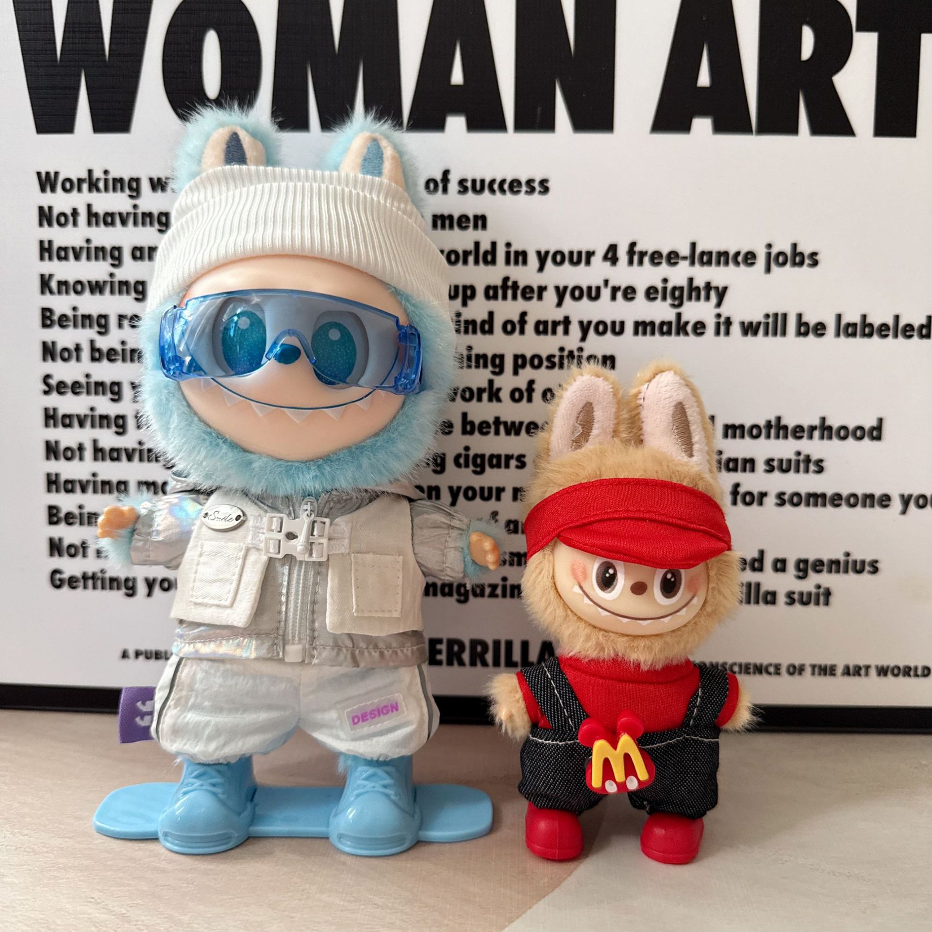 仅娃衣现货麦当劳联名拉布布娃衣labubu衣服17cm一二代背带裤帽