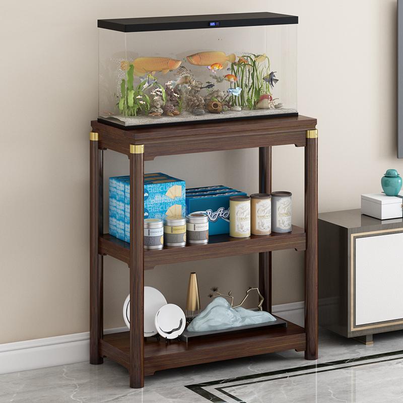 实木鱼缸架子花架子落地式鱼缸柜鱼缸桌子龟缸架鱼缸底座边几角几