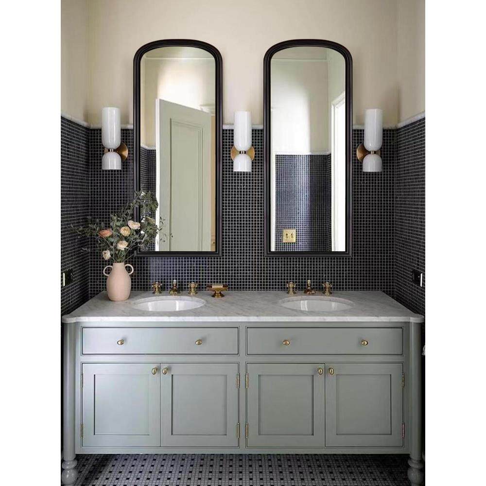 法式镜子卫生间创意化妆镜壁挂智能浴室镜酒店设计轻奢玄关装饰镜