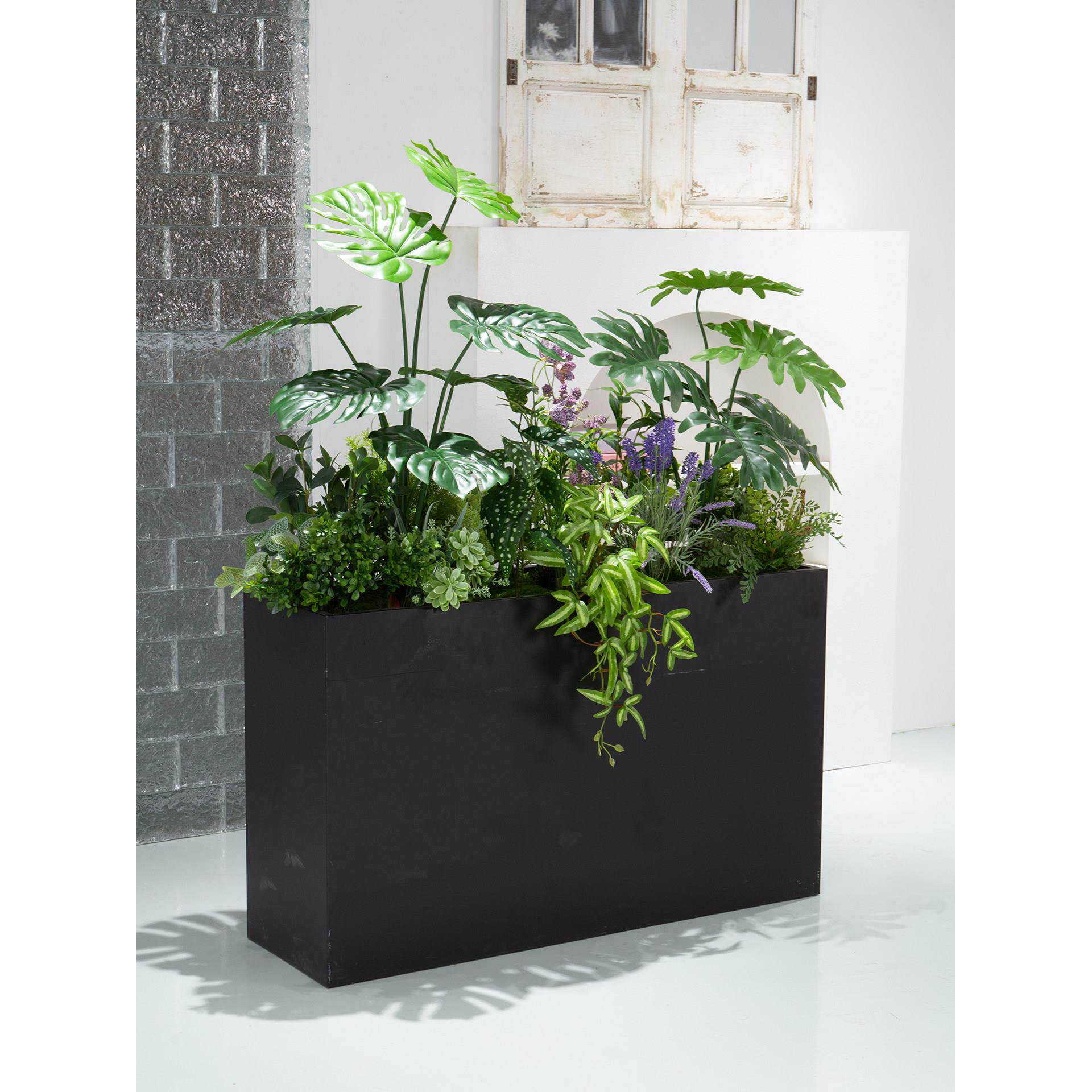 花箱仿真绿植摆件商场插花造景仙人掌花槽植物餐厅隔断遮挡假花草