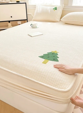 A类牛奶绒夹棉床笠单件冬季加厚床垫保护罩三件套床罩床单可机洗