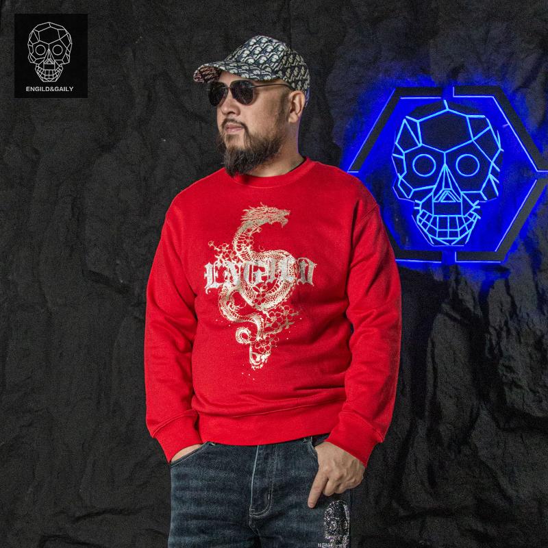 金刚铁甲骷髅头潮牌复古卫衣