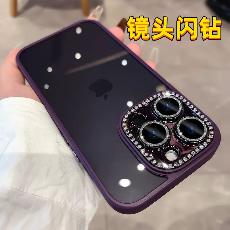 鸿骏适用于奢华闪钻苹果14promax手机壳女款高级感iPhone13自带镜头膜全包14pro网红爆款plus透明防摔12潮牌 3C数码配件 手机保护套/壳 原图主图