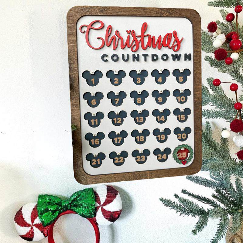 1pcs wooden christmas wall calendar christmas countdown