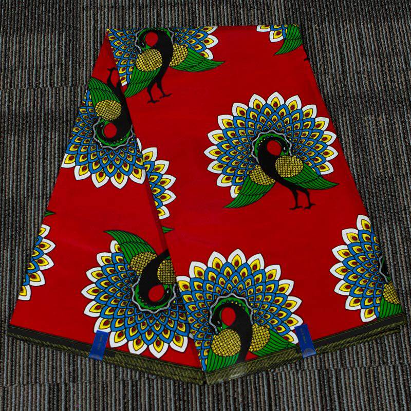 chzimade 1yard ankara african vintage peacock printed