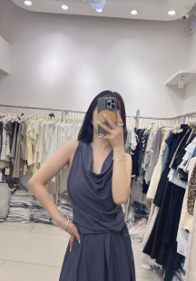 实体店品质夏季新款韩系简约风无袖背心配下身长裙套装气质高雅