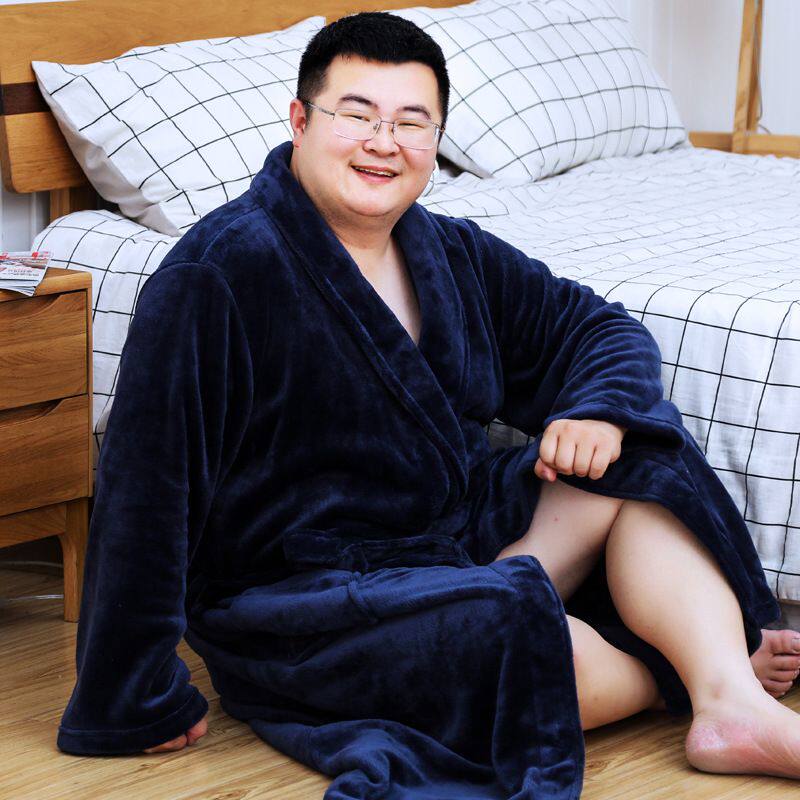 珊瑚绒睡袍男加厚晨衣家