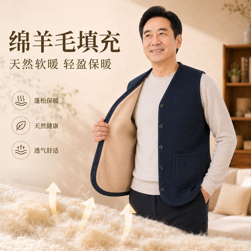 冬季加绒男士加厚纽扣马