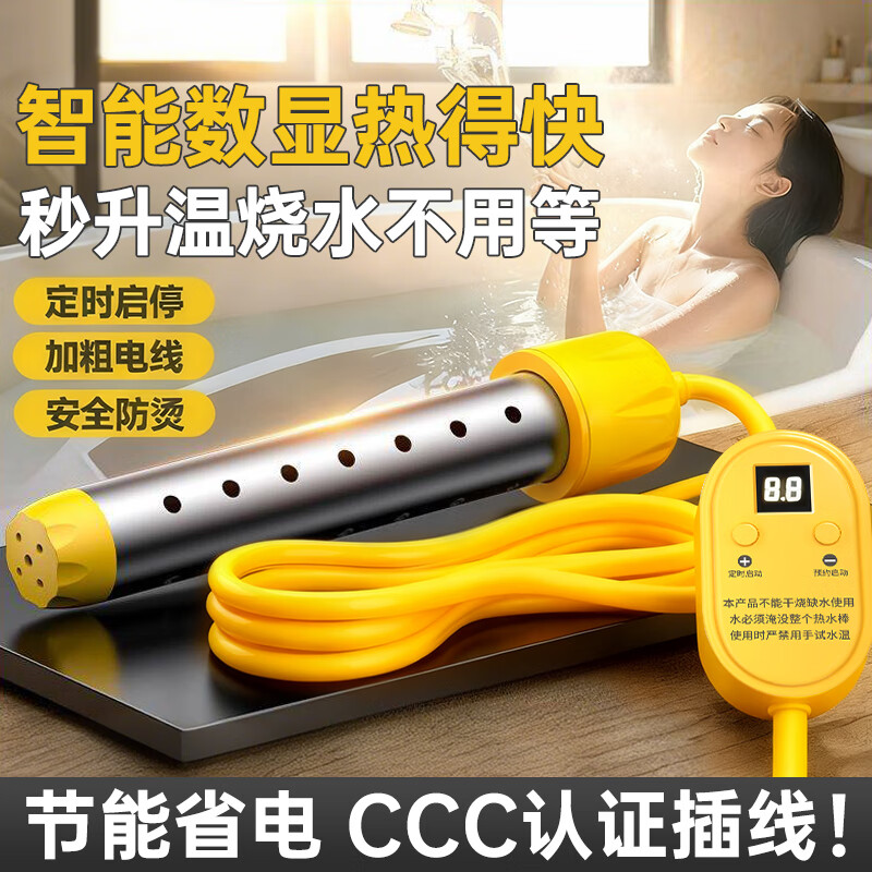 东部工品热得快烧水器电热棒烧水温控制时间自动断电3000w