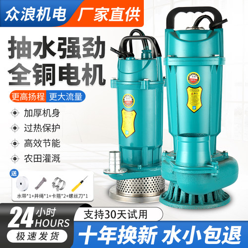 潜水泵220V高扬程农用灌溉抽水泵