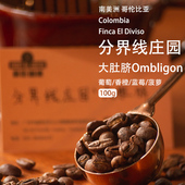 哥伦比亚大肚脐分界线庄园厌氧日晒中度烘焙手冲摩卡壶冷萃咖啡豆