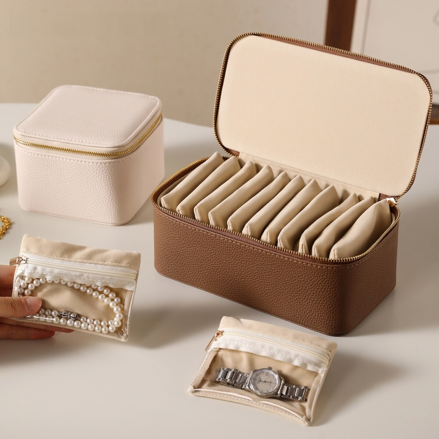 首饰收纳盒便携大容量项链手镯手串黄金饰品收纳包高档精致首饰袋