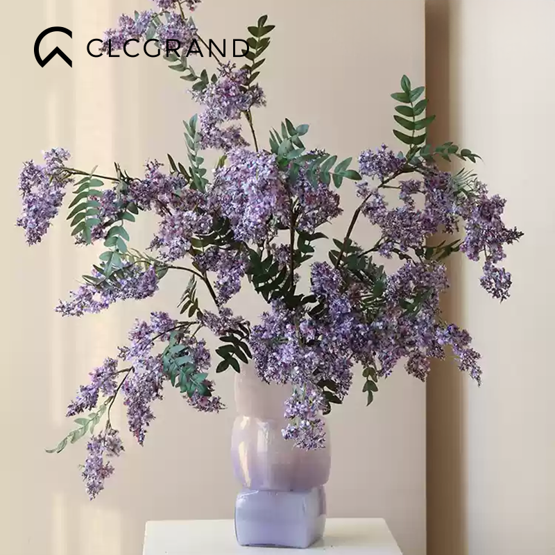 高级感紫色槐蕊仿真花客厅假花