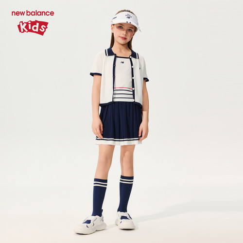 New Balance nb童装女童夏轻薄针织吊带短袖短裙三件套ND2TG21242