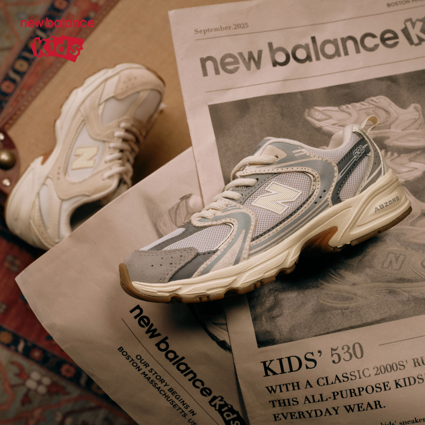 New Balance nb儿童男女25秋冬新款舒适休闲运动鞋530UK