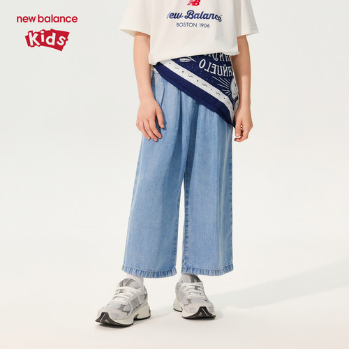 【凉感】New Balance nb童装女童26年夏新款宽松牛仔裤ND7TG21202