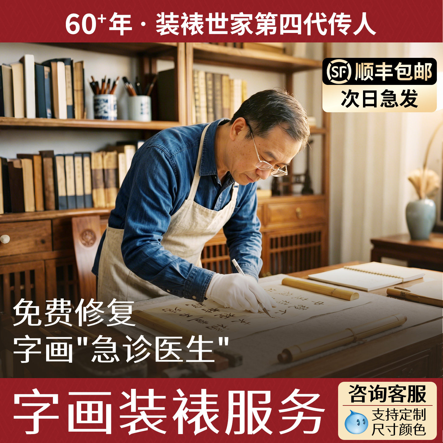【60年老手艺传承】卷轴字画装裱