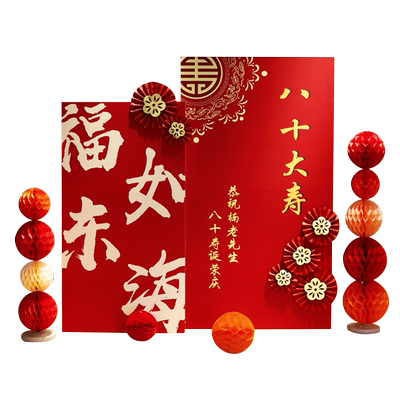 老人60岁寿宴装饰布置祝寿kt板