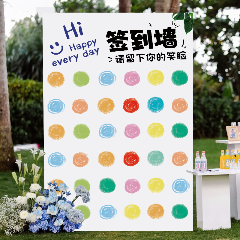 开 学典礼幼儿园活动签名墙教室气氛场景布置装饰涂鸦签到创意KT