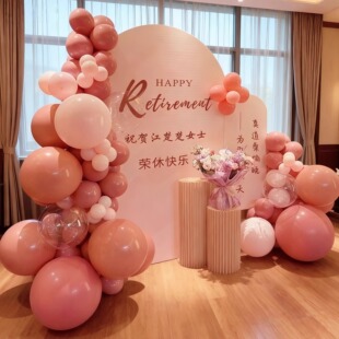 光荣退休仪式感布置气球kt板背景墙女士欢送会装饰教师女领导场景