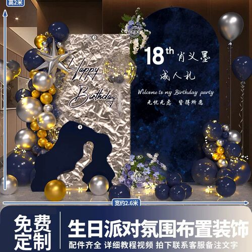 18岁生日装饰场景布置成人礼kt板