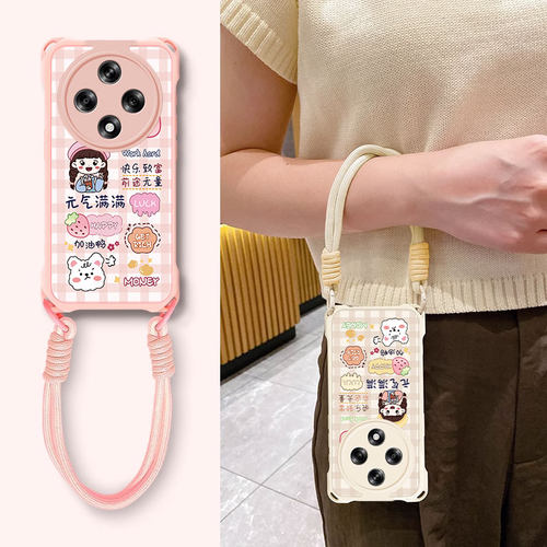 OPPOA3手机壳硅胶元气满满挂绳壳