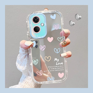 适用OPPOK11手机壳新女款K11x镜面OPPO全包K10活力版K10Pro软硅胶K9s不会撞壳的K7防摔k10x保护套ins彩色爱心