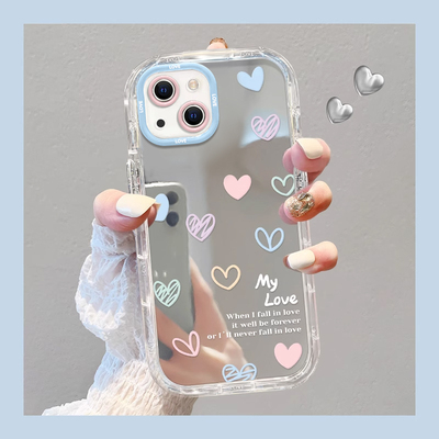 苹果全型号手机壳硅胶彩色爱心