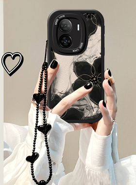 适用iQOOZ8手机壳新款z7x晕染12水墨画花朵NEO9高级感iQOO液态10硅胶Neo全包855极速版爱酷11防摔5s保护套Pro